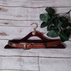 Fossil leather patchwork colorblock earth toned belt